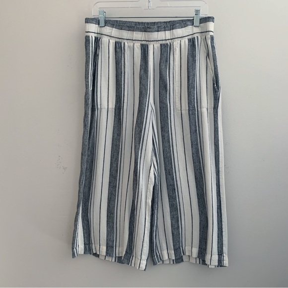 Cloth & Stone Striped Linen Blend Cropped Pants Medium Anthropologie - Picture 8 of 8